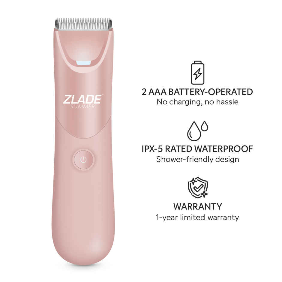 Zlade Women's Summer Intimate Hair Removal Trimmer | Bikini Line, Underarms, Body Hair | Waterproof