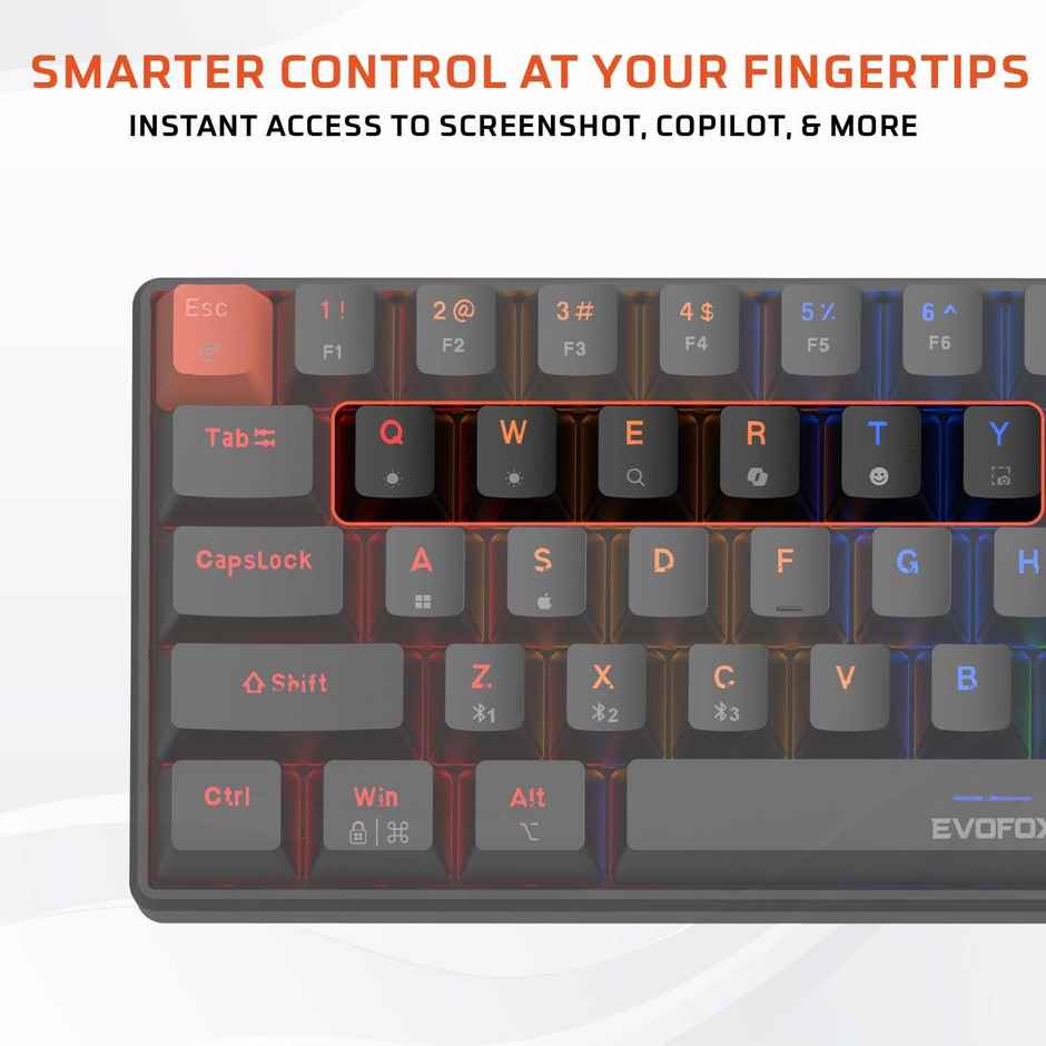 Evofox Katana S Mini Tri-Mode Wireless Mechanical Gaming Keyboard | Hot-Swappable Red Switches | RGB