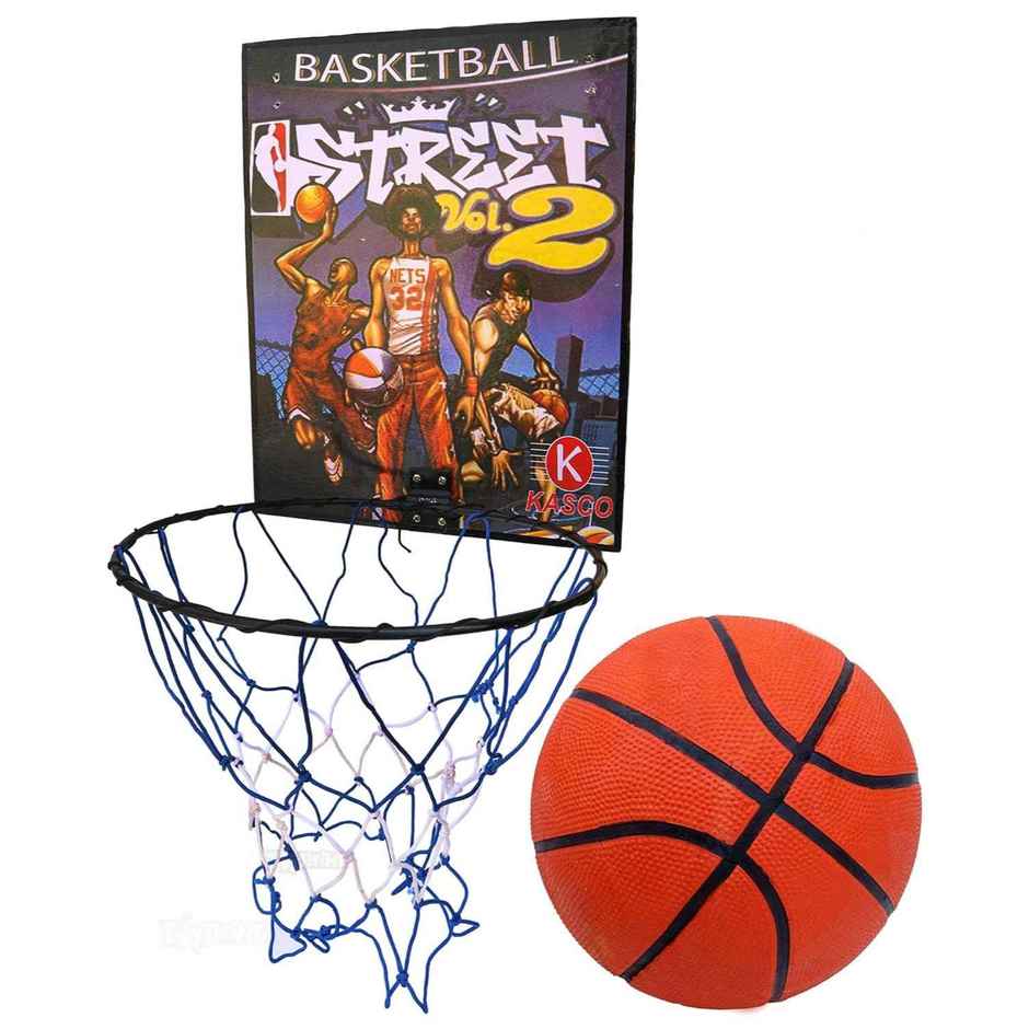 Toyshine Indoor And Wall Mountable Basketball Hoop And Nylon Net With No.5 Basketball