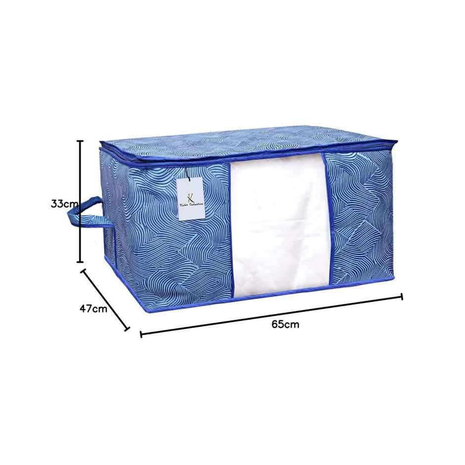 Kuber Industries Pack of 2 Non-Woven Extra Large Leheriya Design Underbed Storage Bag (Royal Blue)