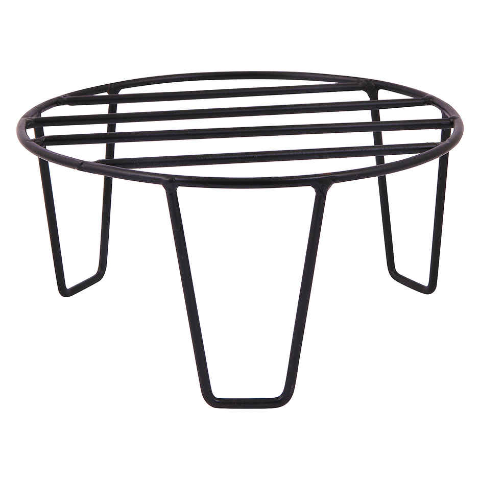 Leafy Tales Set Of 15 Iron Indoor/Outdoor Flower Pot/Plant Stand For Home Garden (Black-Set Of 15)