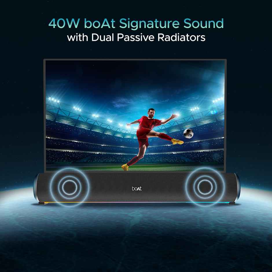 boAt Aavante Bar 950 Bluetooth Soundbar, 40W Sound, Dual Passive Radiators, Soundbar| Premium Black