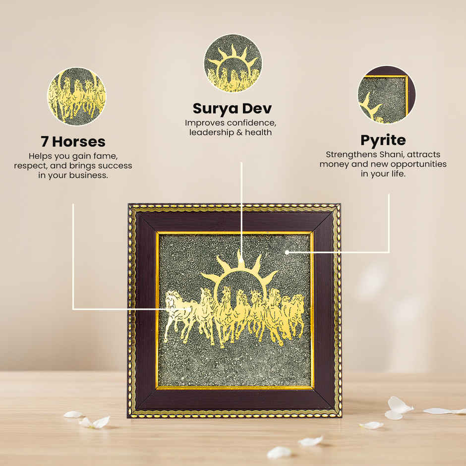  Astrotalk 7 Horses On Raw Pyrite Frame