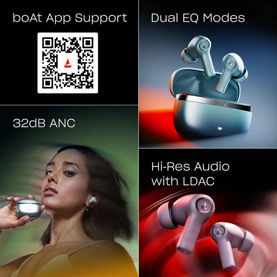 boAt Nirvana Ion ANC Pro TWS Earbuds, Hi-Res Audio with LDAC, ANC, 120 HRS Playback, MultiPoint Bluetooth - Rose Quartz