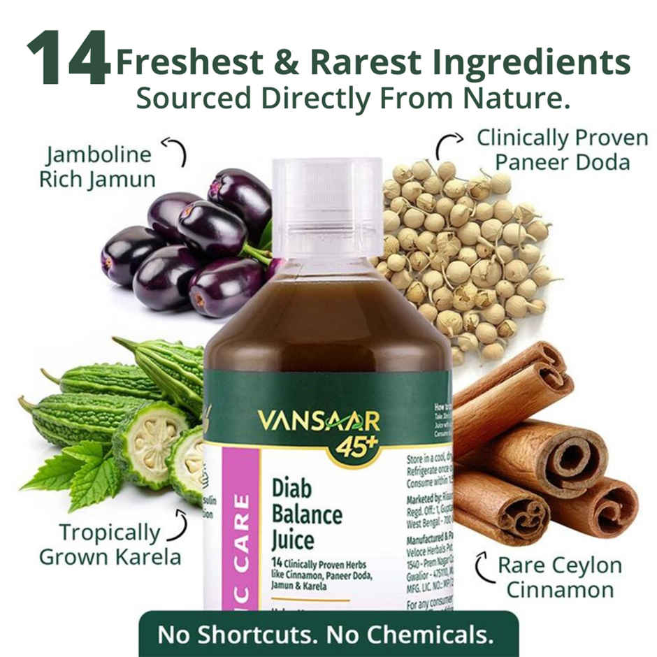 Vansaar 45+ Diab Balance Juice - Diabetes Care Juice