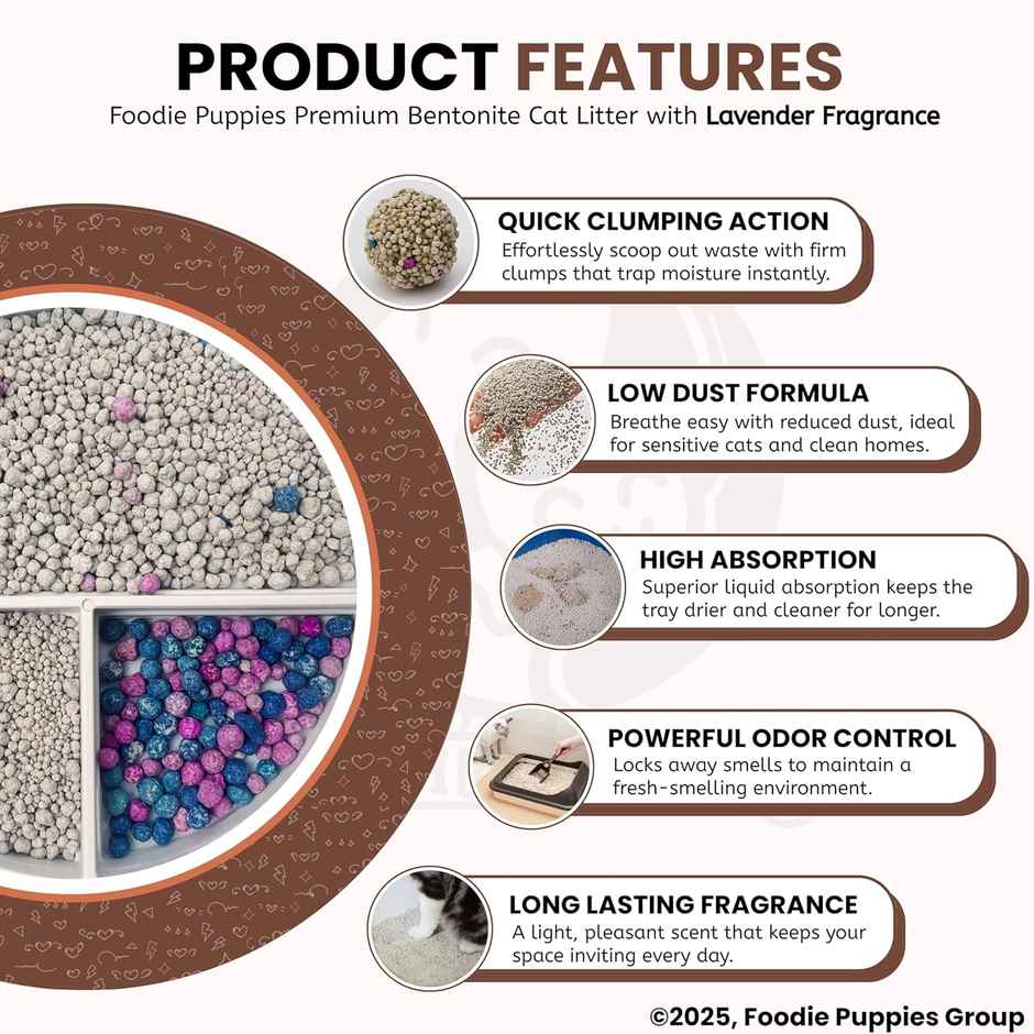 Foodie Puppies Cat Litter Sand with Lavender Fragrance for Cats and Kittens