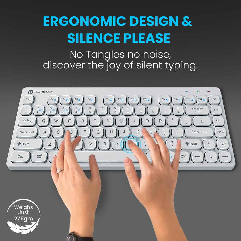 Portronics Bubble Wireless Keyboard White