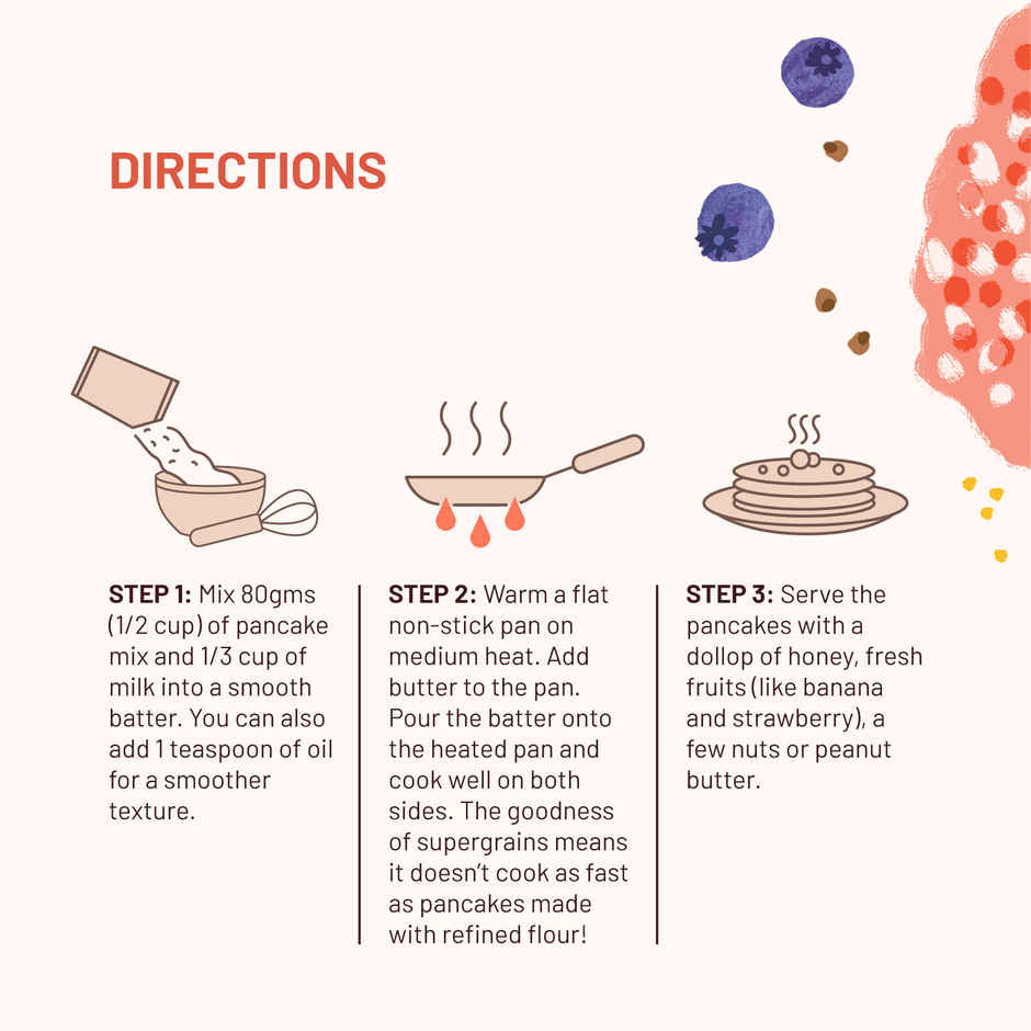 Mille Blueberry Pancake mix | Real blueberries | No atta | No maida | Raw natural sugar