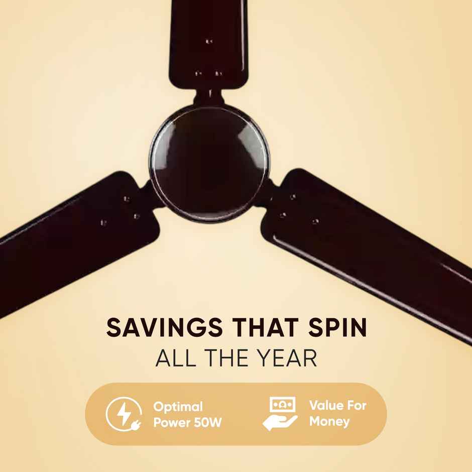 Cadlec Breeza 1200mm Ceiling Fan | BEE Rated | High-Speed Motor | Brown