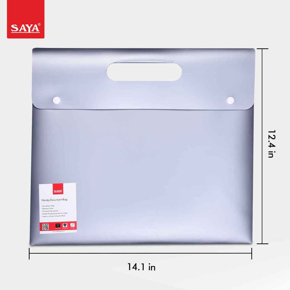 Saya Clear Document Bag | Waterproof File Organizer with Twin Button Closure & Card Pocket