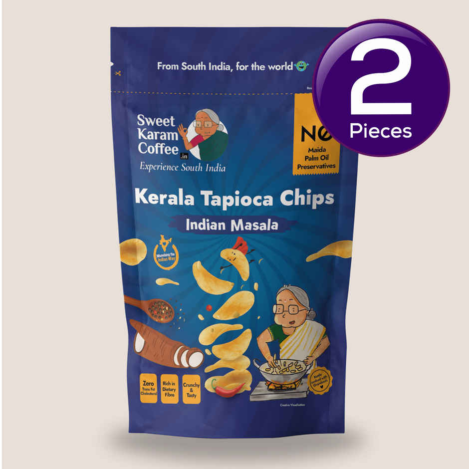 Sweet Karam Coffee Indian Masala Tapioca Chips Combo