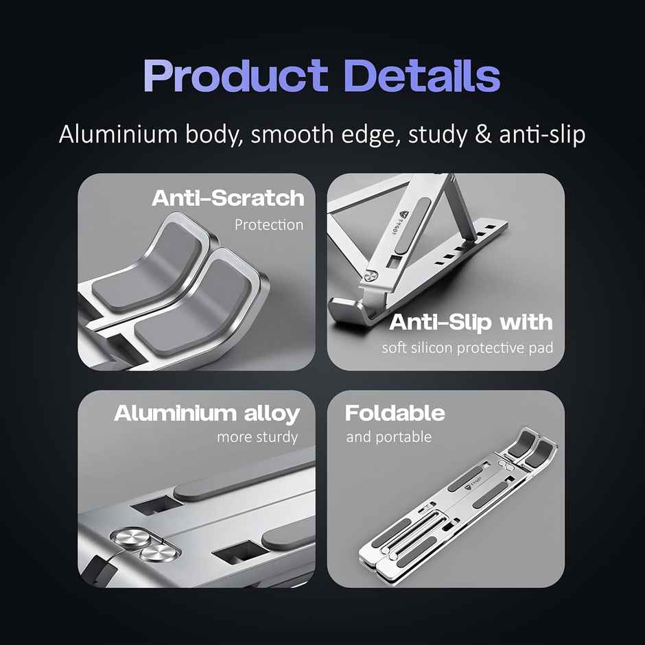 Perpetual Adjustable Aluminum Laptop Stand Grey