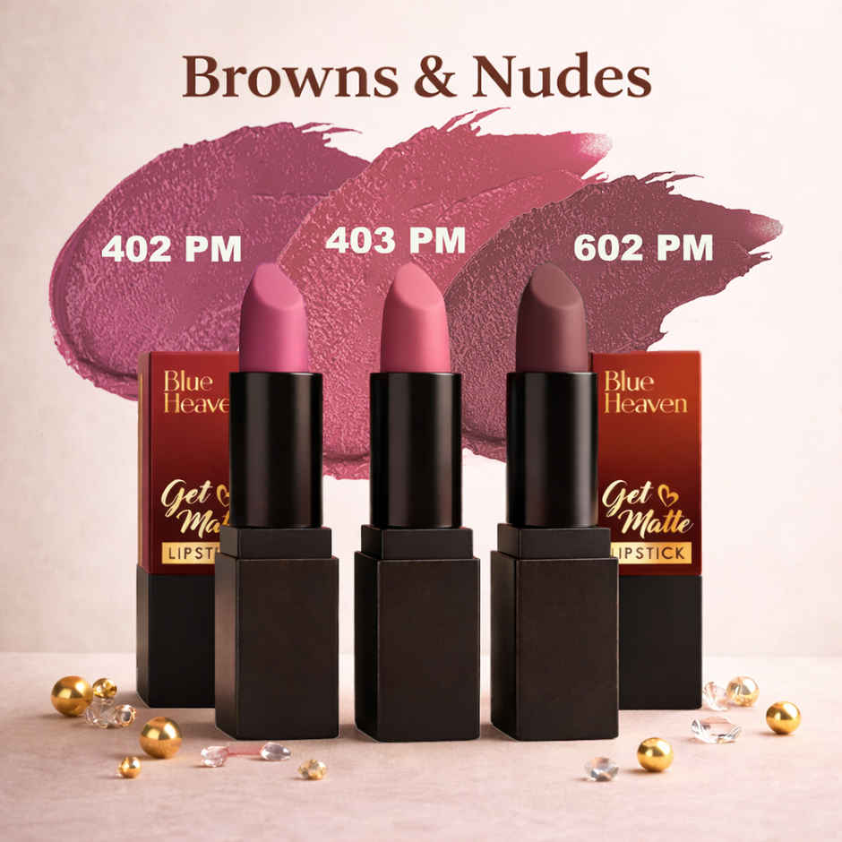 Blue Heaven Get Matte Lipstick Soft Matte Finish | Brown & Nude
