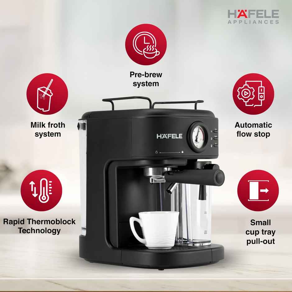 Hafele U-Kaffee Plus Coffee Machine, 15-Bar Pump Pressure, (500 Ml)1250W
