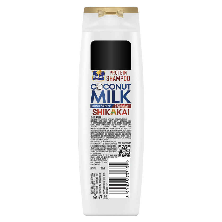 Parachute Advansed Hair Fall Control Protein Shampoo | Coconut Milk & Shikakai