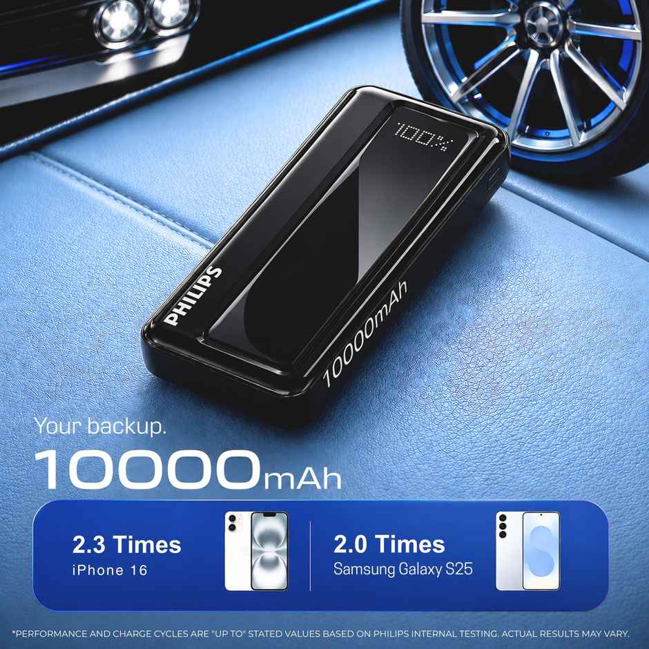 Philips DLP1711NB/94 10000mAh 22.5W Max Fast Charging Power Bank with Digital LED Display