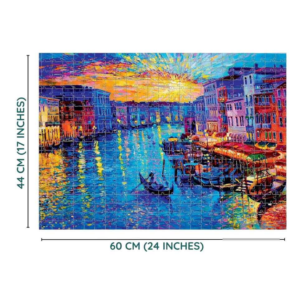 Flo Toys Magic Night in Venice 500 Piece Jigsaw Puzzle for Kids & Adults - Fun, Challenging Family Game