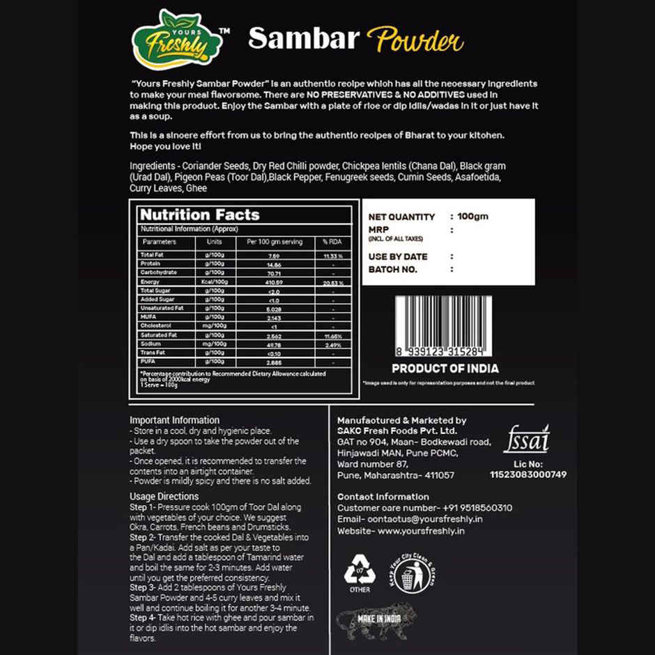 Yours Freshly Sambar