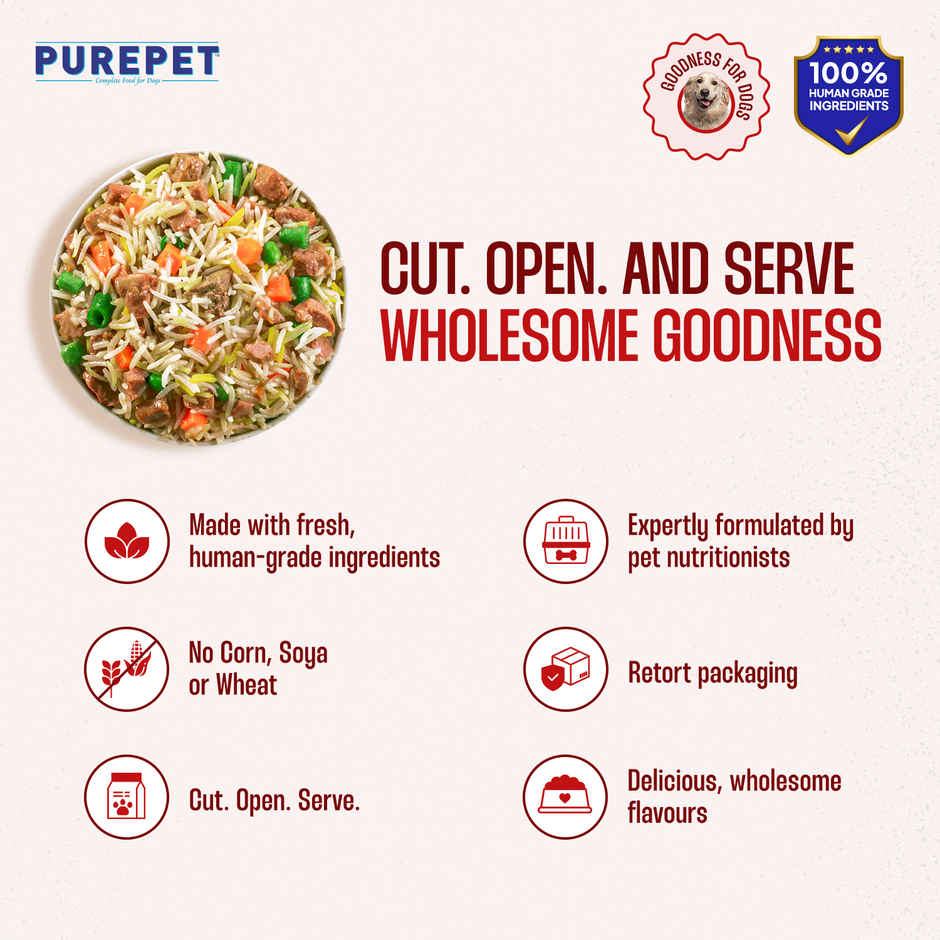 Purepet Mutton Biryani Fresh Dog Food (Adults & Puppies)
