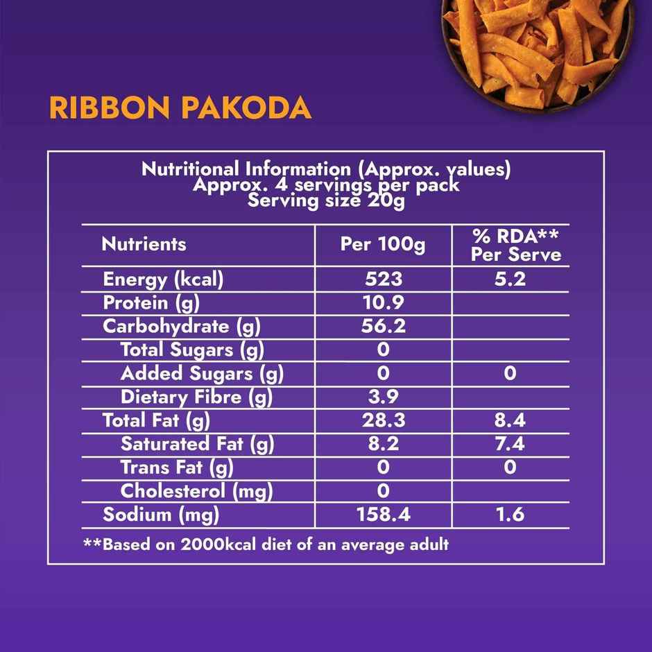 Sweet Karam Coffee Ribbon Pakoda (Murukku /Chakli) - Namkeen Snacks