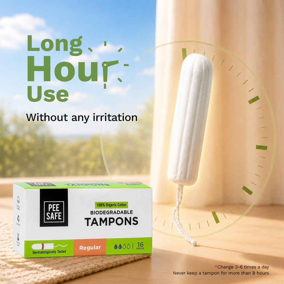 Pee Safe Regular Tampons for Light Flow | High-Absorbant & Leak-Proof Protection