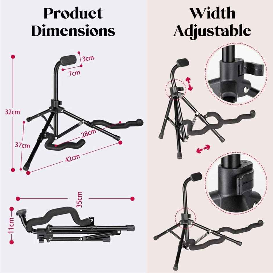 Kadence Guitar Stand NK51 - Folding Tripod for Acoustic | Electric | Ukulele & More