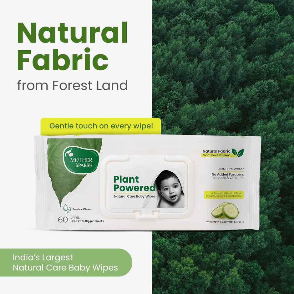 Mother Sparsh Plant Powered Baby Wipes - Natural Cucumber Extract