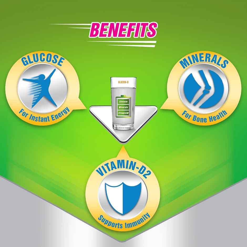 Glucon-D Regular Glucose Powder | Tangy Orange Free Refill | For Tasty Glucose Drink