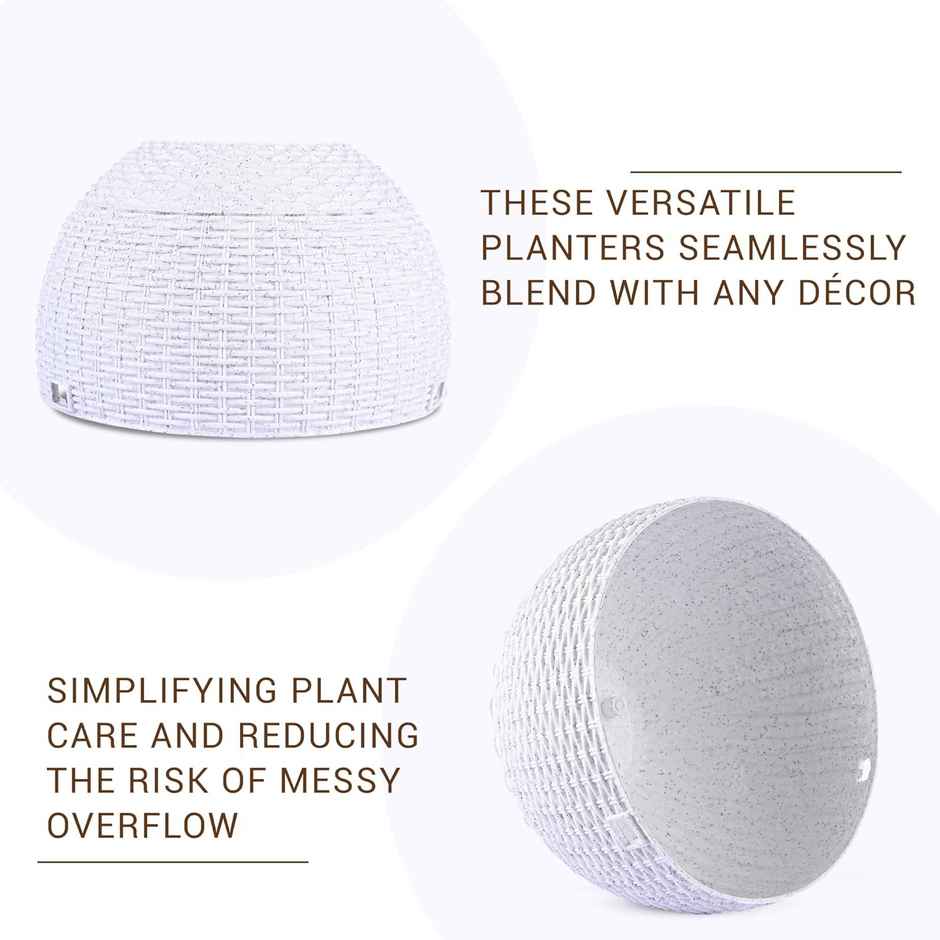 Kuber Industries Marble Euro Hanging Flower Pot for Home & Garden|7 Inch|Pack of 2|White