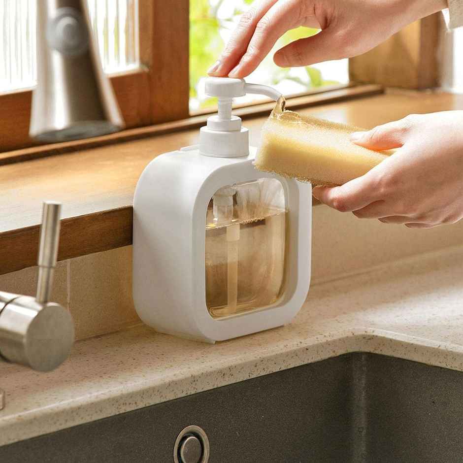 Perpetual Plastic Soap Dispenser | 400 ml | White | Pack of 2