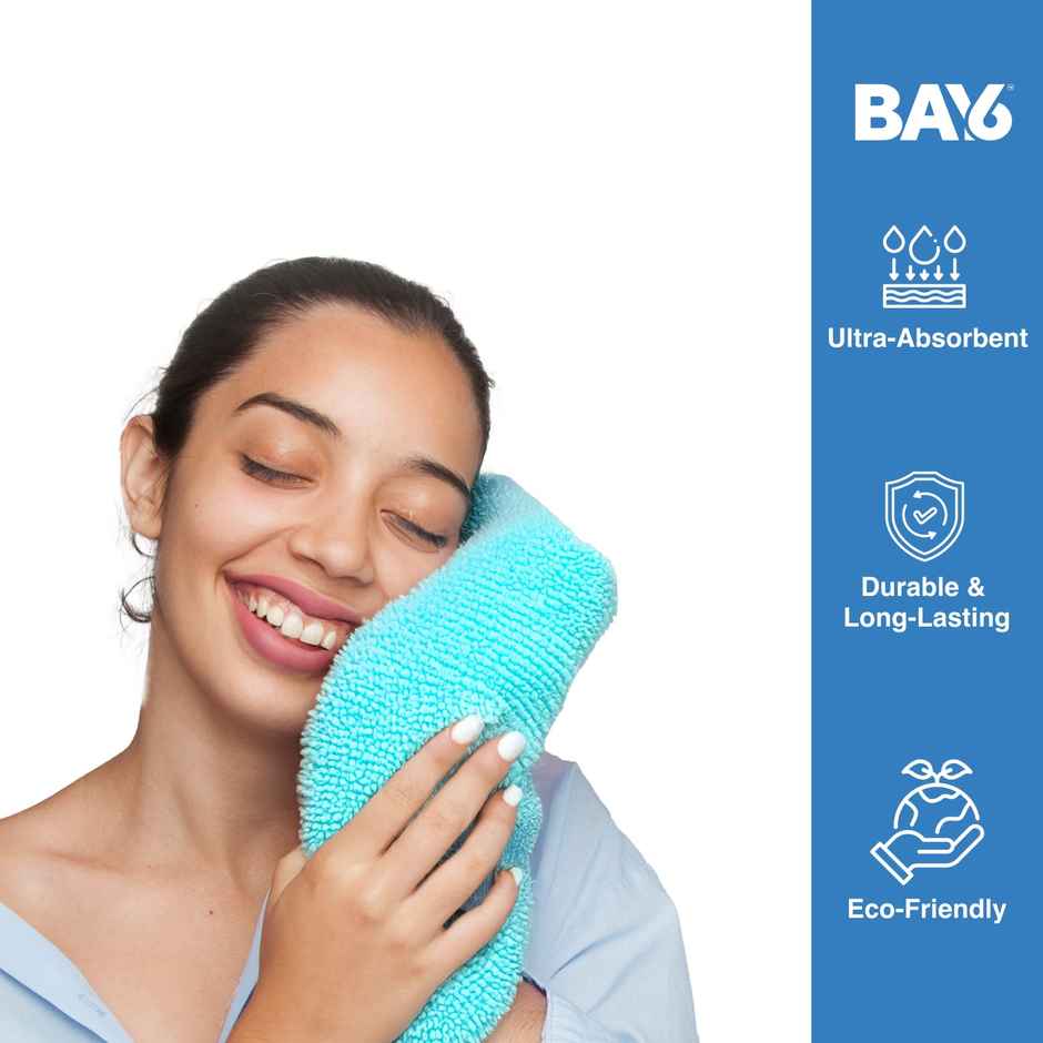 BAY6 Microfibre Solid Face Towel | 180 GSM | Assorted - 25 x 25 cm | Set of 4