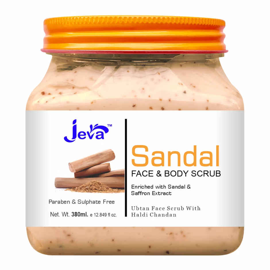 Jeva Sandal Ubtan Scrub with Haldi & Chandan | Natural Glow & Skin Brightening Gel