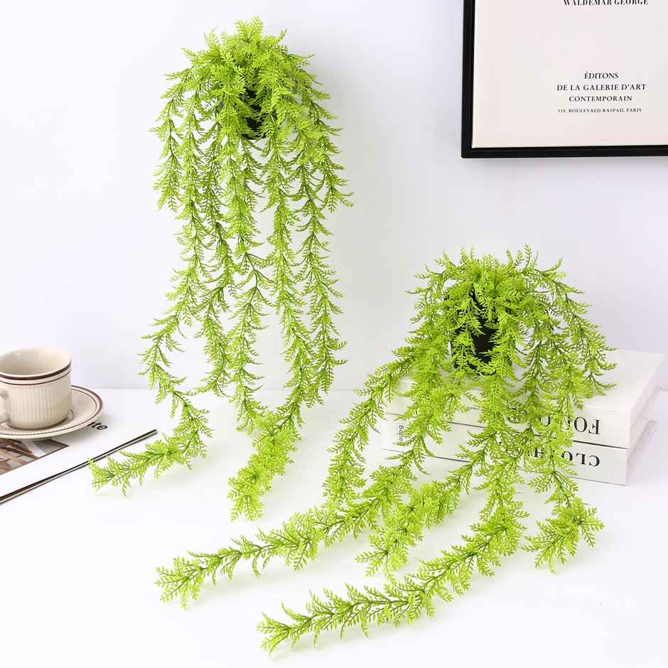 TIED RIBBONS Hanging Ferns Artificial Plant With Pot
