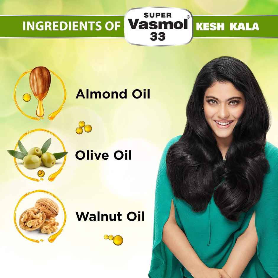 Super Vasmol 33 Kesh Kala Oil Based Hair Colour I No Ammonia I No Peroxide
