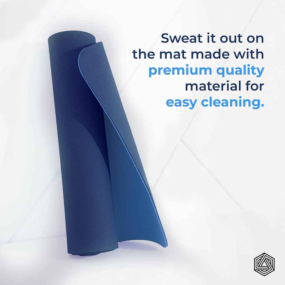 Boldfit Yoga Mat For Women And Men With Cover Bag Tpe Material Extra Thick 6Mm Blue-Blue