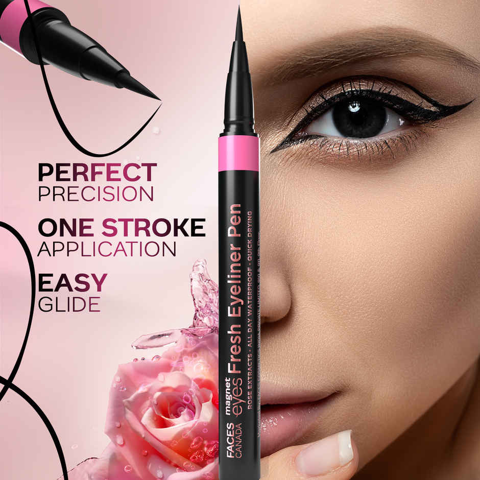 Magneteyes Fresh Eyeliner Pen | All-Day Waterproof | Rose Extracts | Smudge Proof