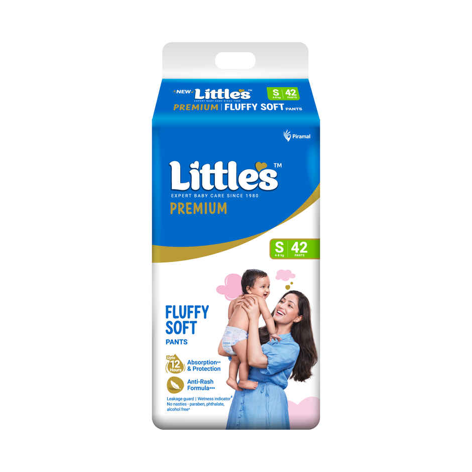 Little's Fluffy Soft Premium Baby Pant Style Diaper | S | Leakage Free | 42 pcs