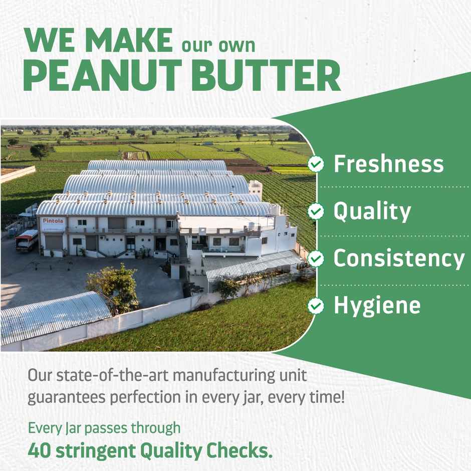 Pintola All Natural Peanut Butter, Extra Crunchy, Unsweetened, 30g Protein, Vegan, Gluten Free