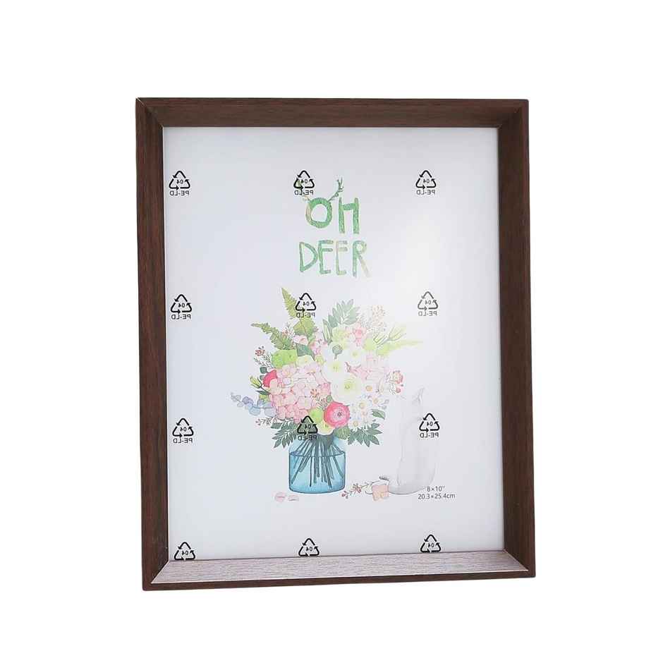 Kuber Industries Photo Frame | Horizontal & Vertical | Crystal Clear Glass | 21.8 x 26.9 cm | Brown