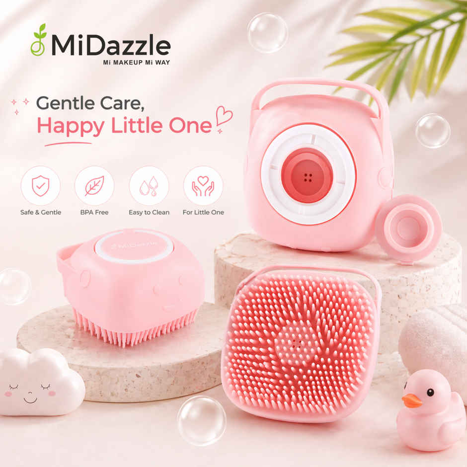 Midazzle Silicone Massage Bath Scrubber with Soap Dispenser | Assorted | MISB6202