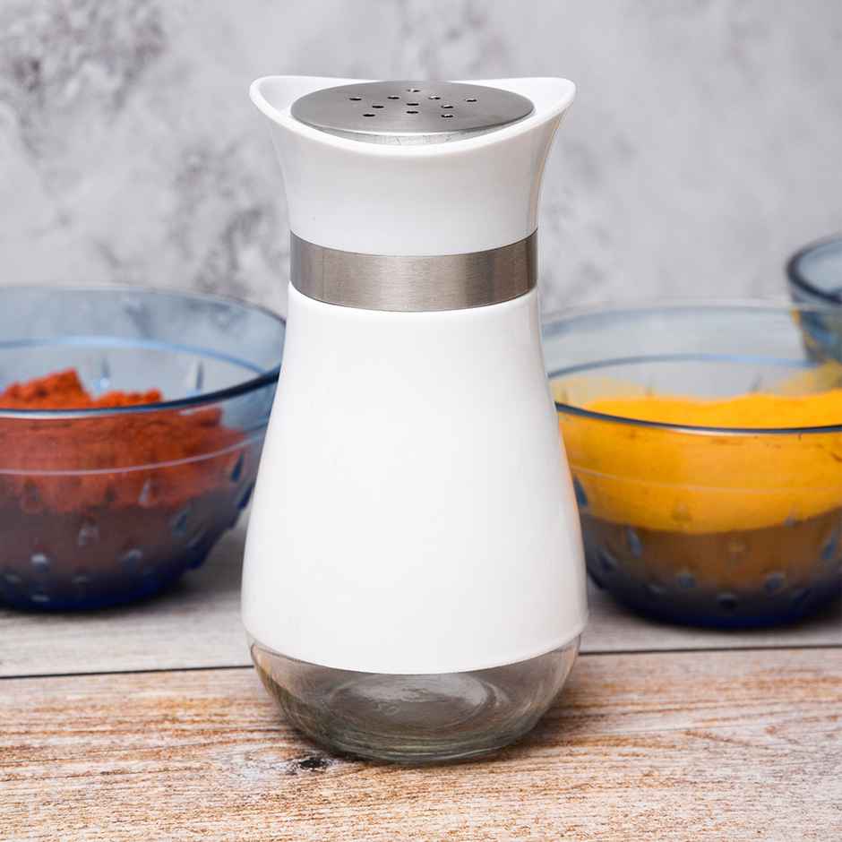 Kuber Industries Salt Shaker Box | Stainless Steel Pepper Shaker Box-White