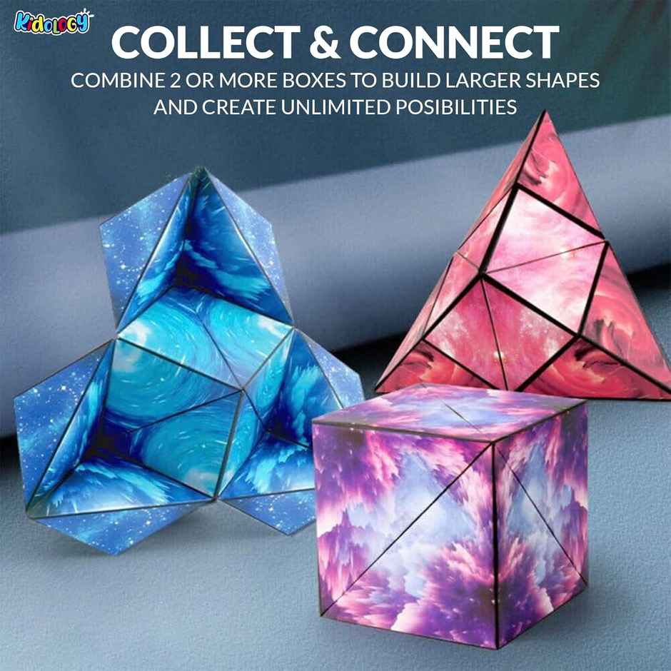 Kidology Magic Cube Shape Shifting Puzzle Box Magnetic Cube Transforms Shapes Over 70 Types