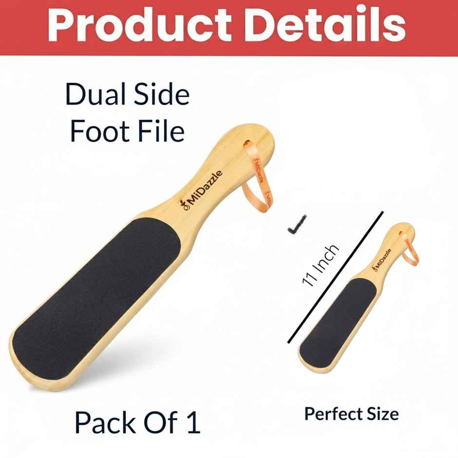 Midazzle 2in1 Wooden Foot Filer/Scrubber and Callus Remover | MIFF5201