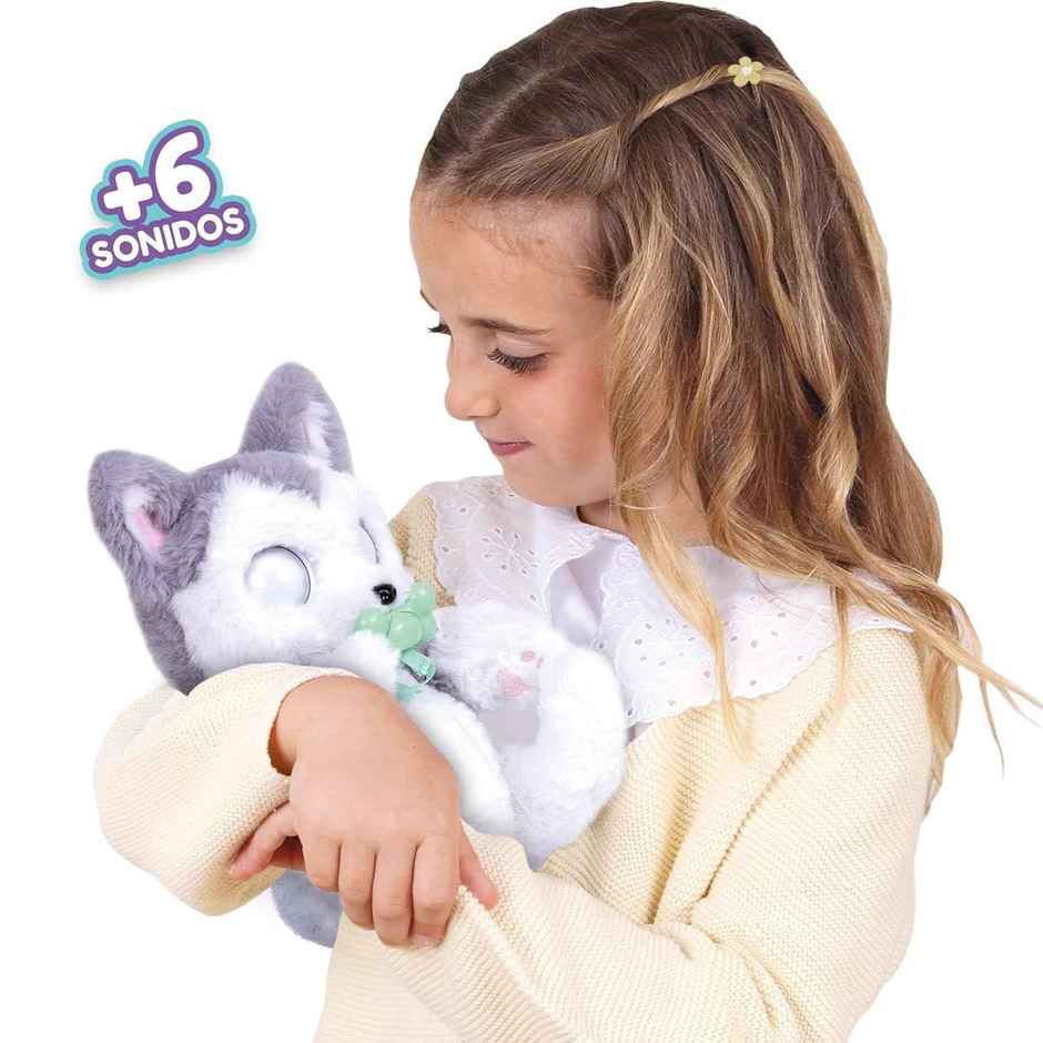 Baby Paws Interactive Siberian Husky Plush with Swaddle Bag & Sounds (Ages 4+)