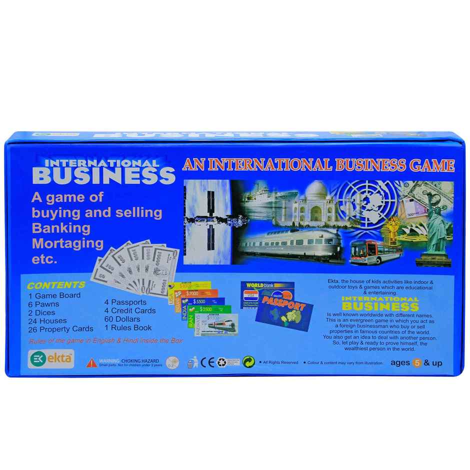 Ekta International Business Board Game, Trade Game of Buying & Selling Banking Mortaging | 5+ Year