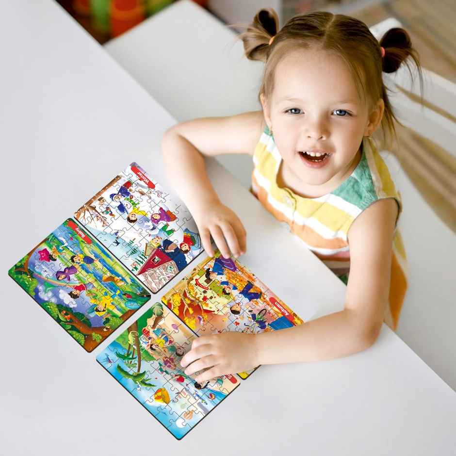 Webby Toys 4-In-1 Wooden Season Puzzle (Multicolour, 4+ years)