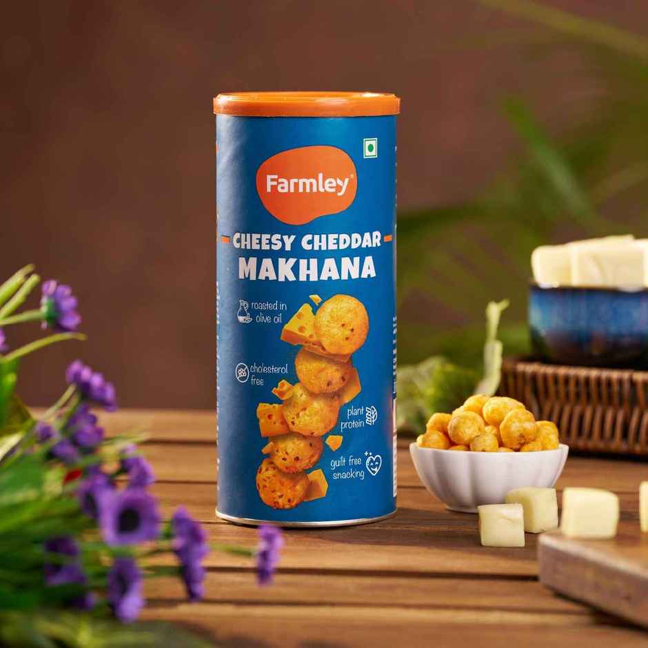 Farmley Cheesy Cheddar Makhana Roasted In Olive Oil Healthy Snacks