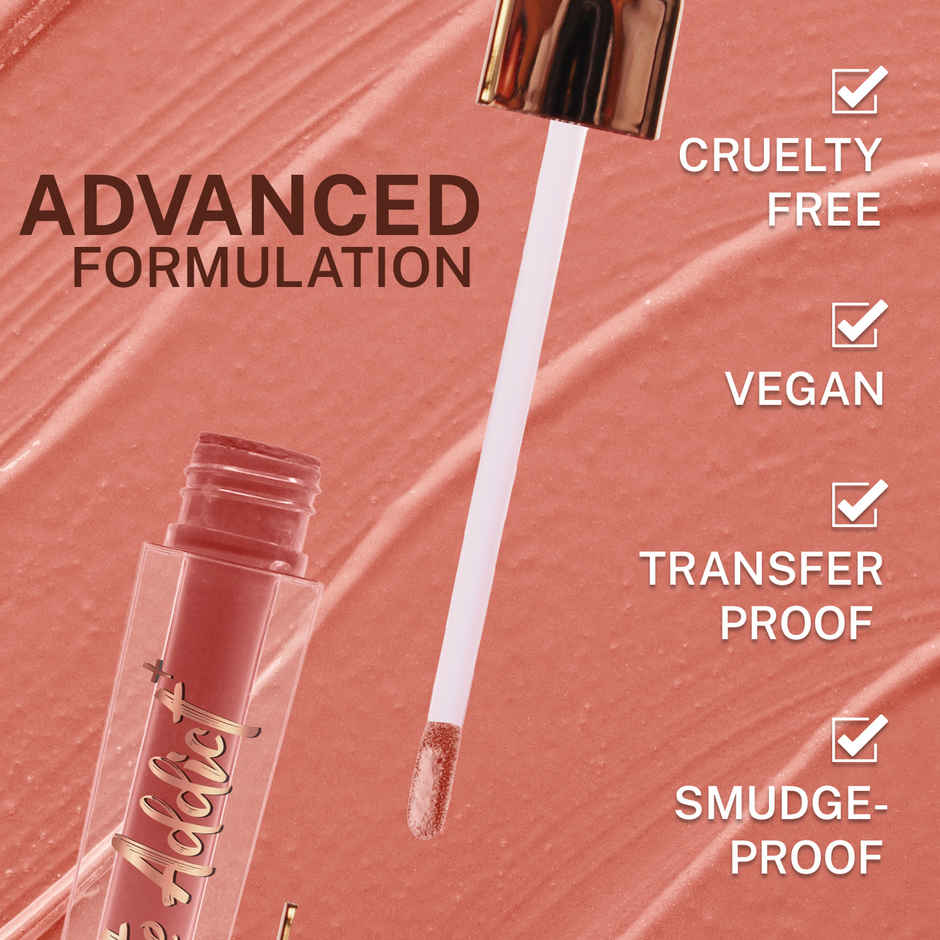 Jaquline USA Matte Addict + Liquid Lipstick, 8Hr stay,Lightweight & Transfer proof -Sunlit Beige 03