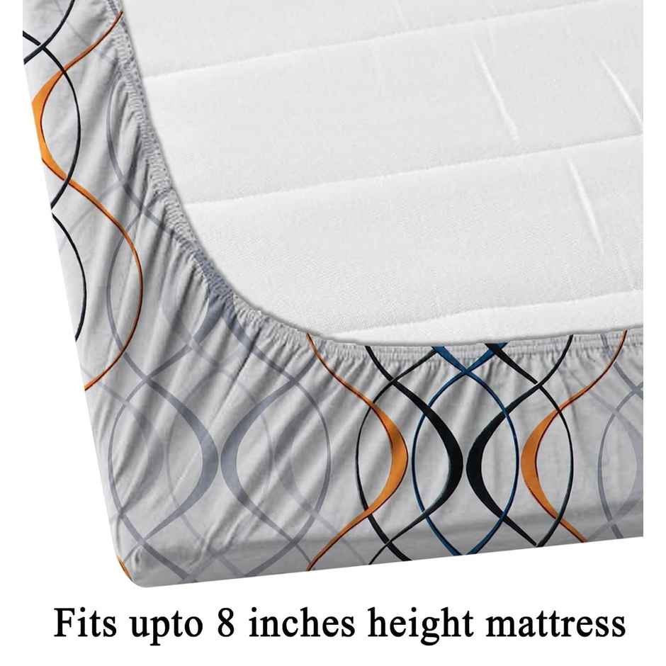 Swadeshi Style Unique Design All Round Elastic Fitted Double Bedsheet with 2 Pillow Cover
