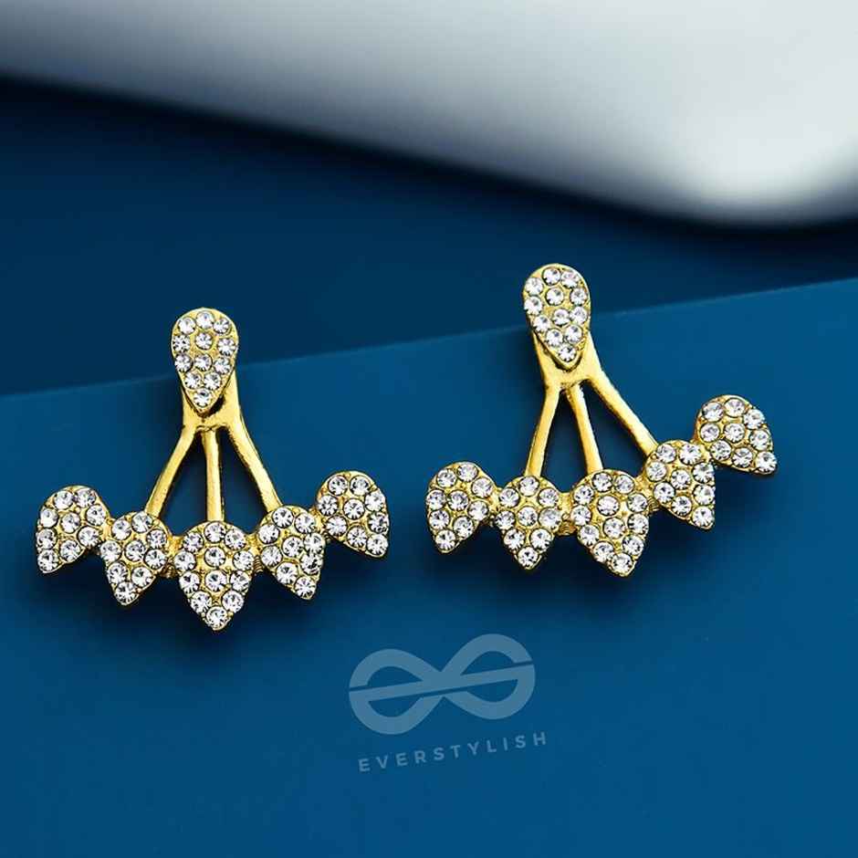 Everstylish The Arctic Shrub-Golden Rhinestones Ear Jackets